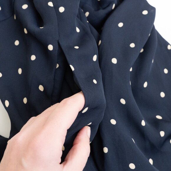 Aritzia Babaton Lexia Navy Blue Polka Dots Maxi Wrap Dress - Picture 7 of 13